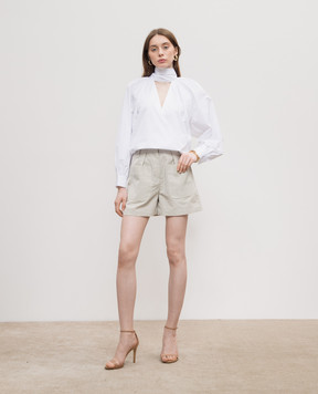 CO Gray shorts made of wool and hemp 5986STWH