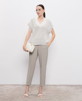 Peserico Gray lurex wool vest A99354F059288A
