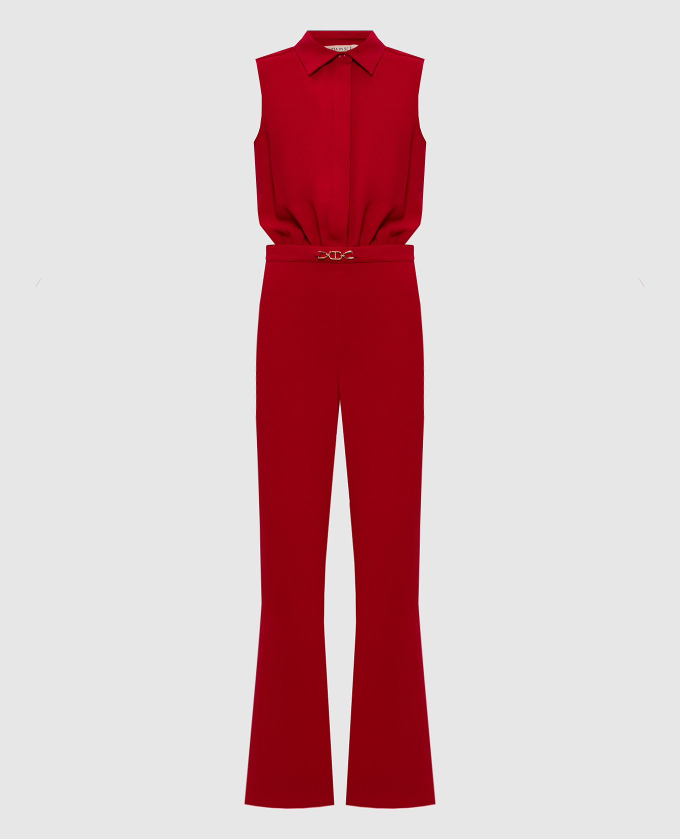 Red jumpsuit with logo Twinset