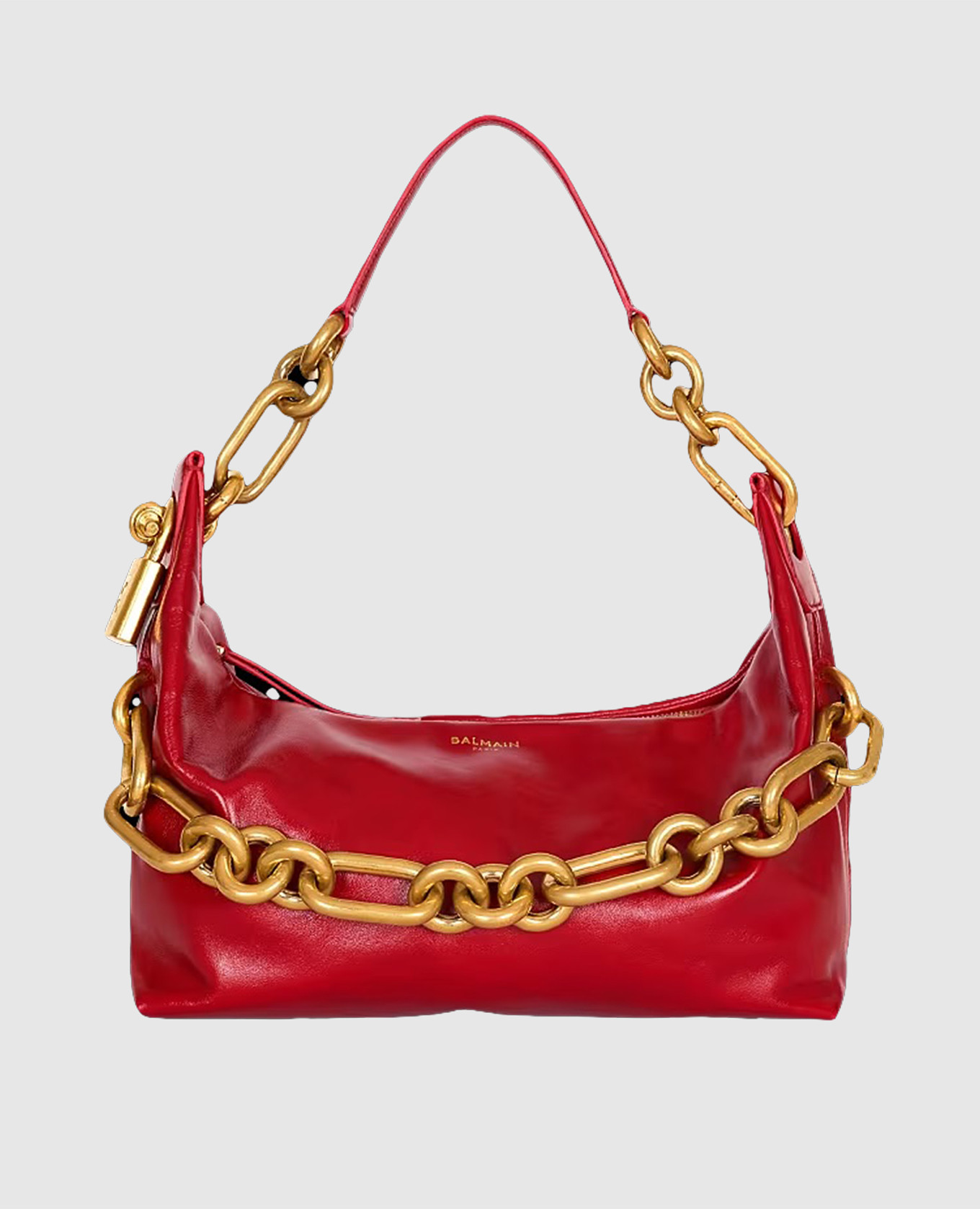 

Red leather glossy Sync bag Balmain