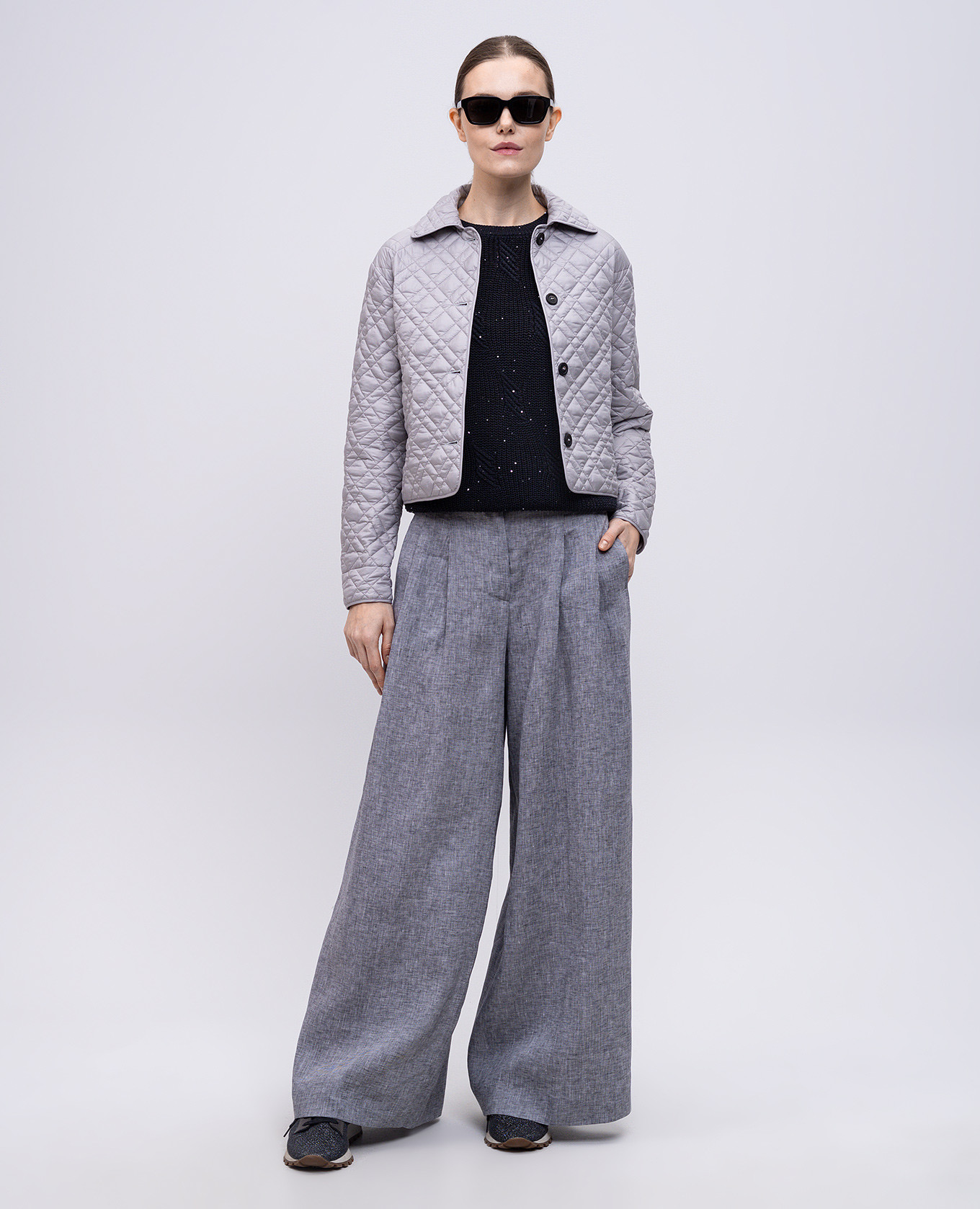 

Gray quilted jacket Peserico, Grey