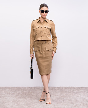 Tom Ford Brown straight-cut blouse CA3280FAX1356