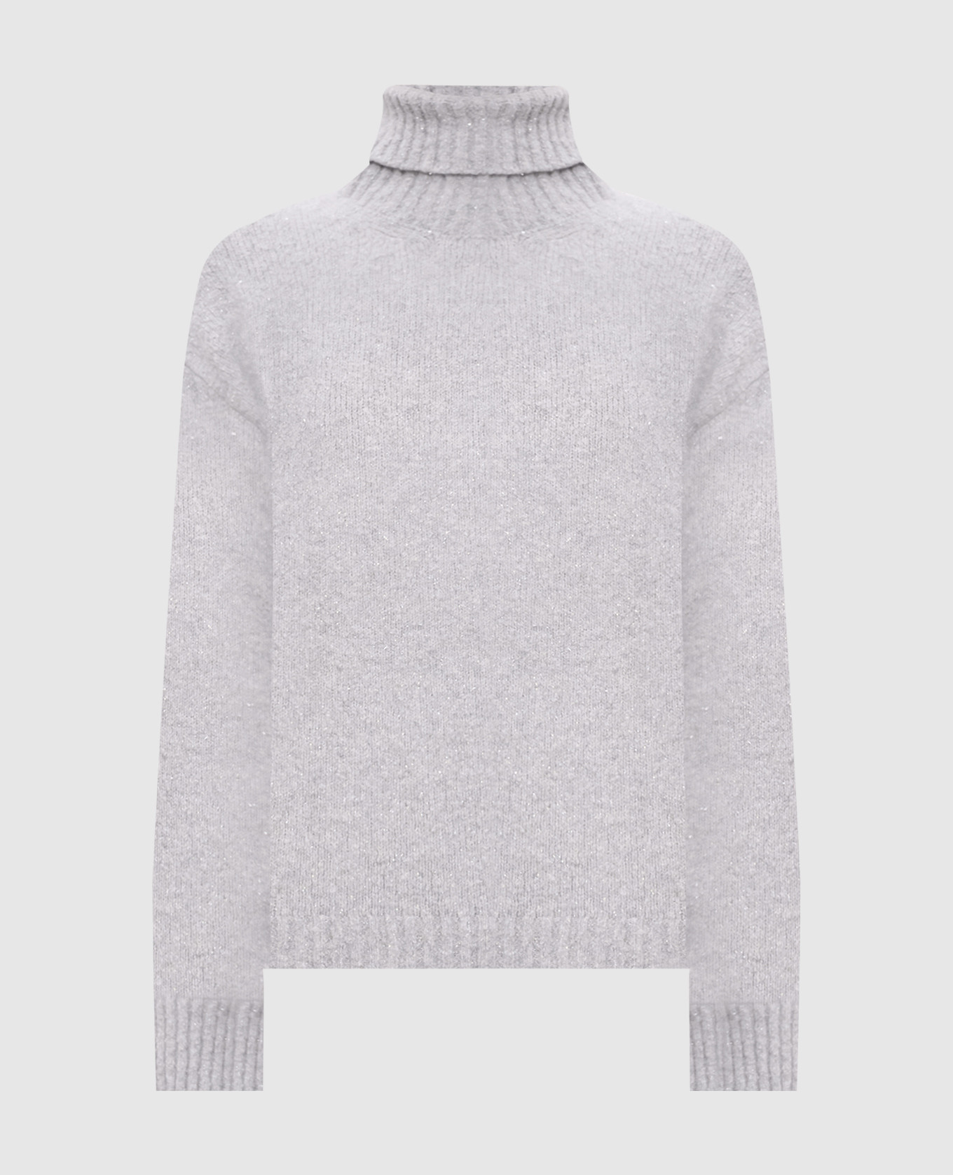 Gray sweater with wool and cashmere with lurex Peserico