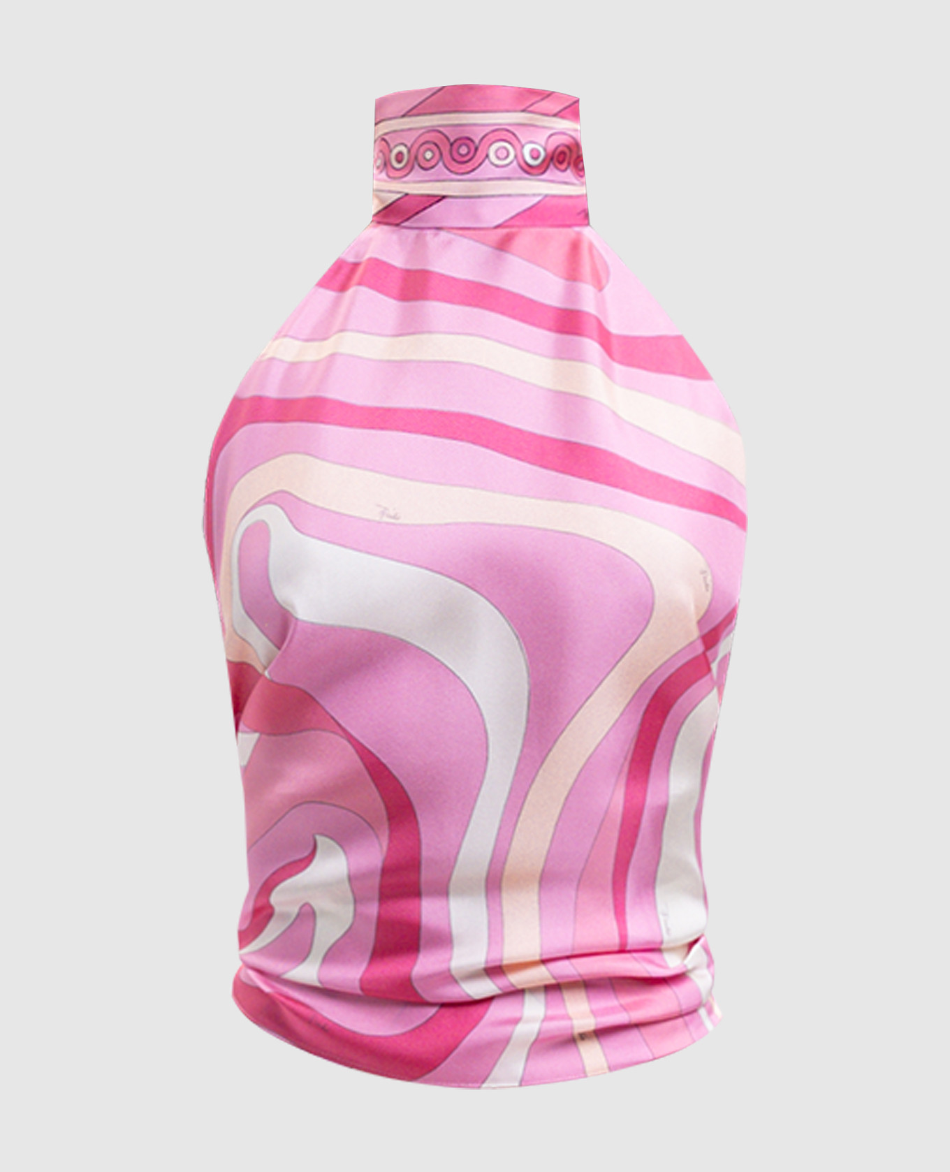 

Pink printed silk top PUCCI