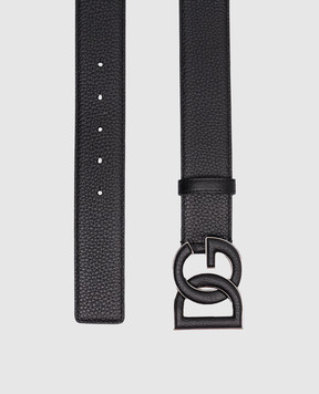 Dolce&Gabbana Black leather strap with embossed DG logo BC4675AT489