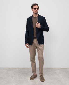 CAPOBIANCO Blue jacket with logo patch 18M214CS00
