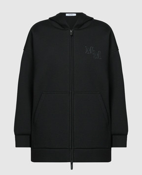 Max Mara Black Obbia wool sports jacket with logo monogram OBBIA