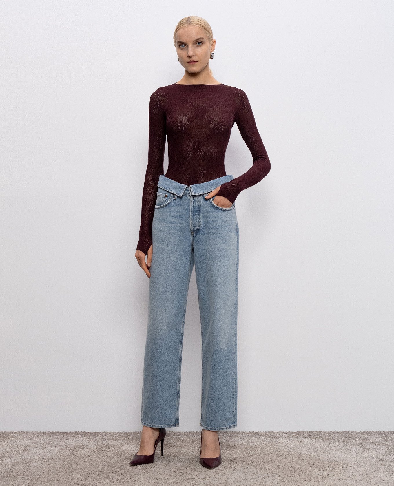 

Blue jeans with a worn effect AGOLDE, Light blue