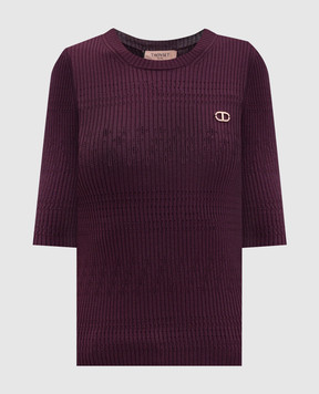 Twinset Purple ribbed top 252TP3240