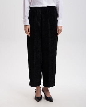 Peserico Black corduroy pants with lurex E0403601595