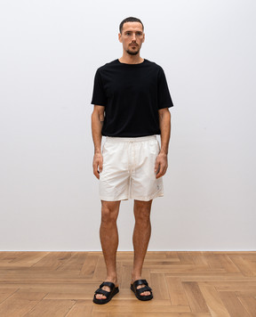 Brunello Cucinelli White swim shorts with logo emblem MW817043