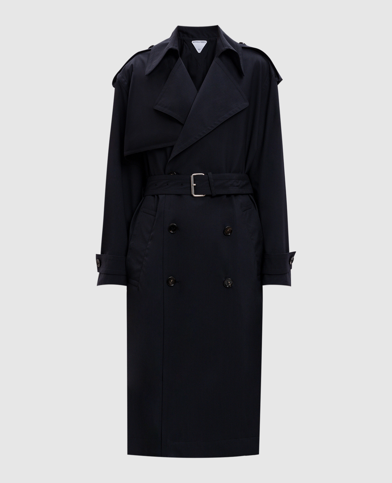 

Blue wool trench coat Bottega Veneta