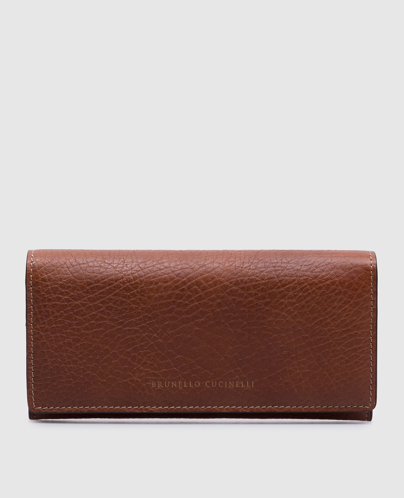 

Brown leather wallet with logo Brunello Cucinelli