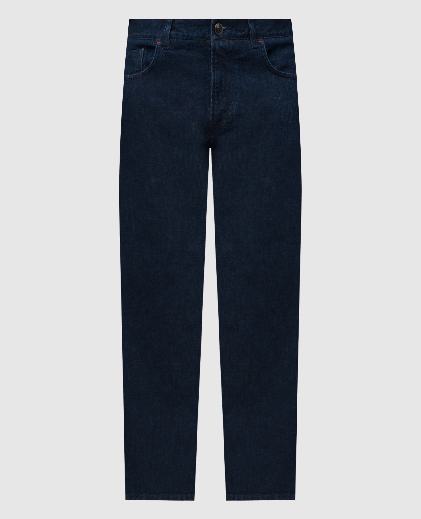 

Blue jeans with logo patch ISAIA