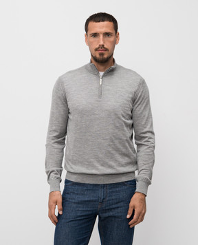 Stefano Ricci Grey melange cashmere and silk jumper K606125L01F25302