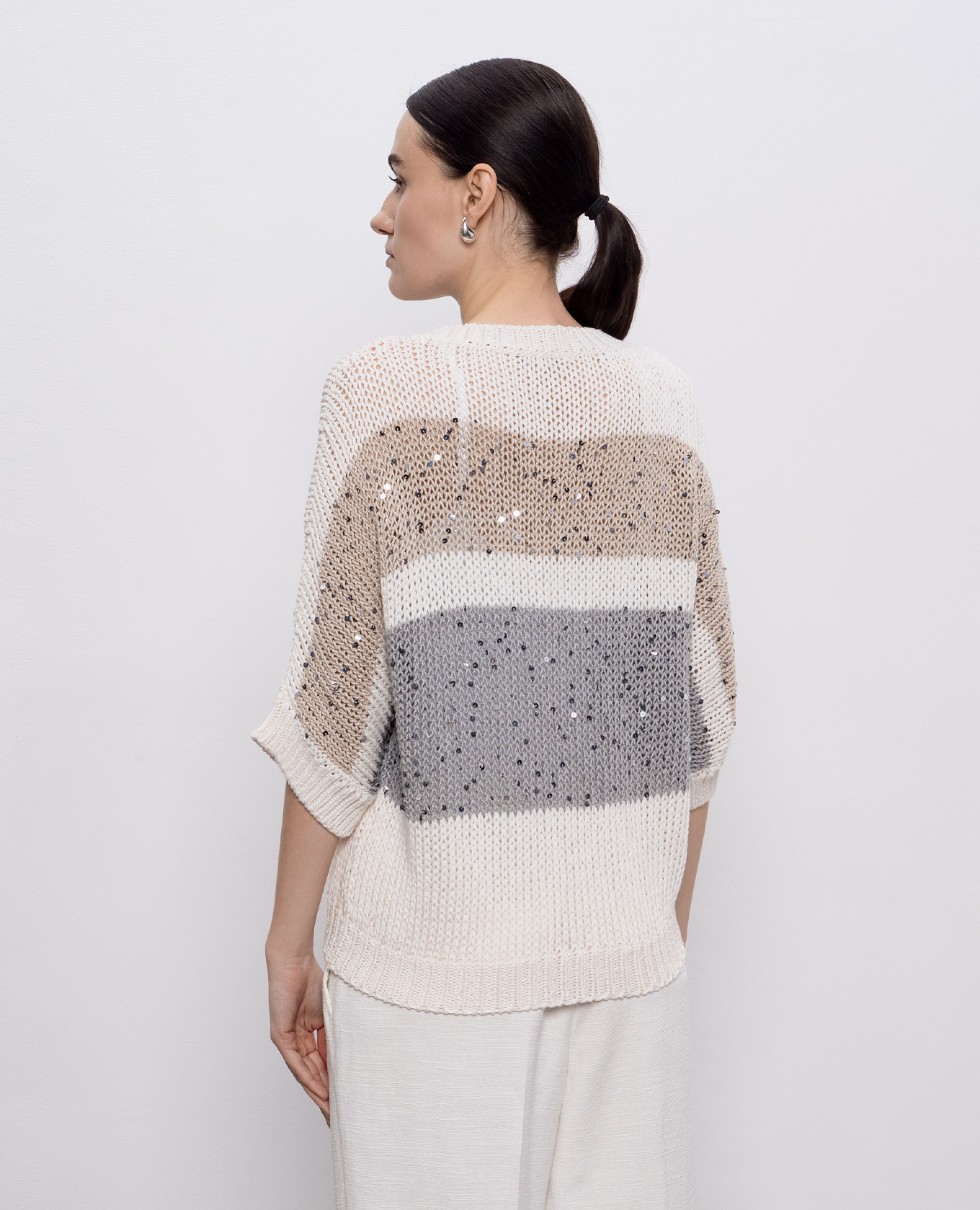 

White cardigan with sequins Peserico