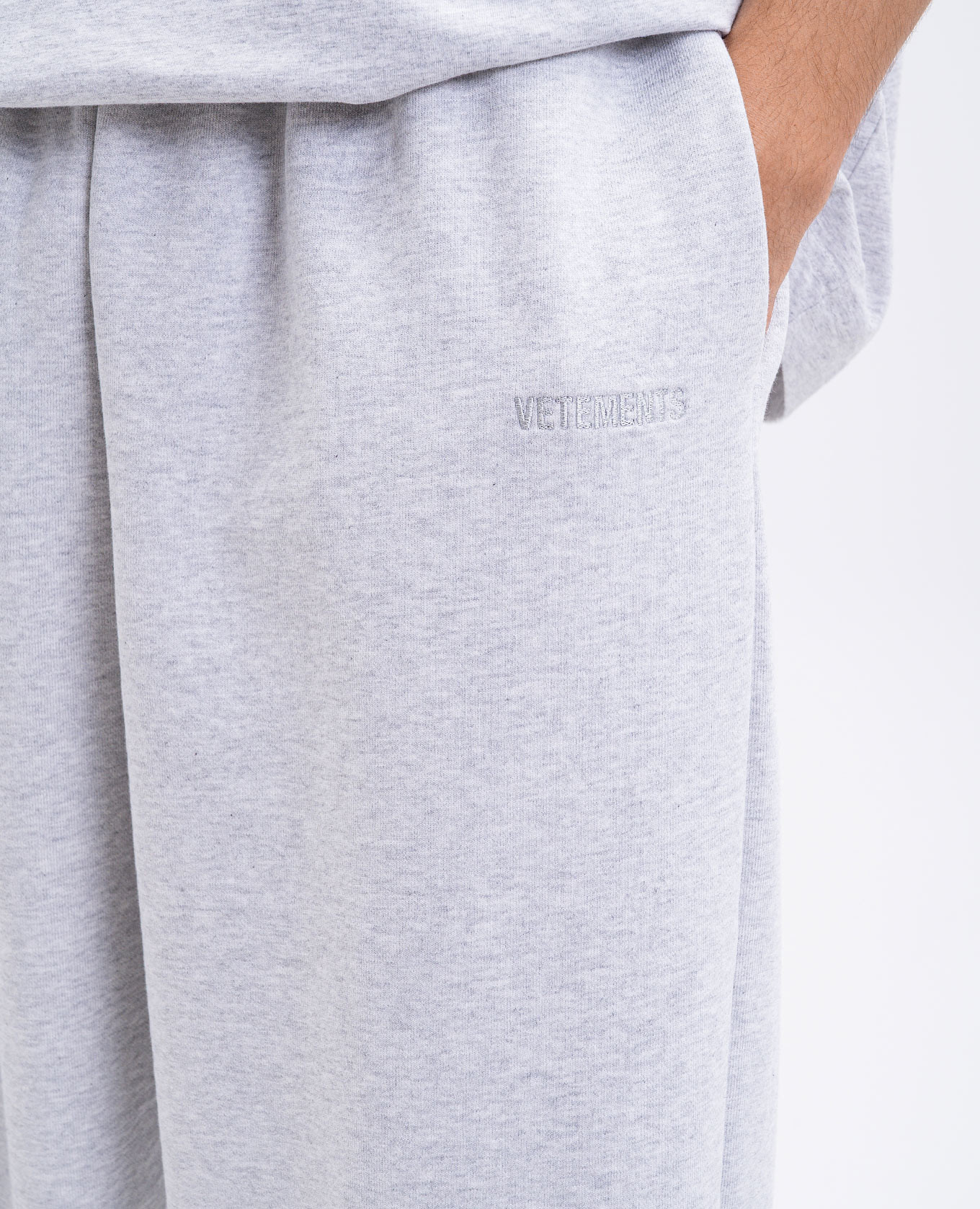 

Grey melange joggers with logo Vetements