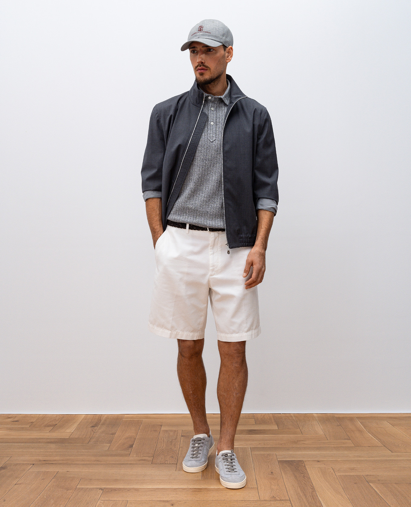 

Gray polo with linen Brunello Cucinelli, Grey
