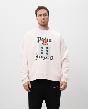 Palm Angels Pink Holly Pin Up Sweatshirt PMBA080S25FLE003