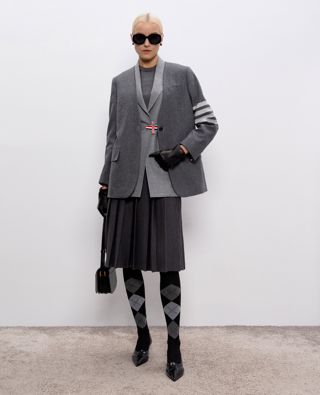 

Gray wool T-shirt Thom Browne, Grey