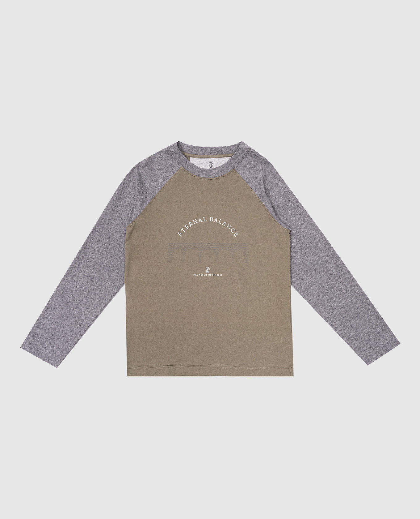 

Children's khaki longsleeve with Eternal Balance print Brunello Cucinelli