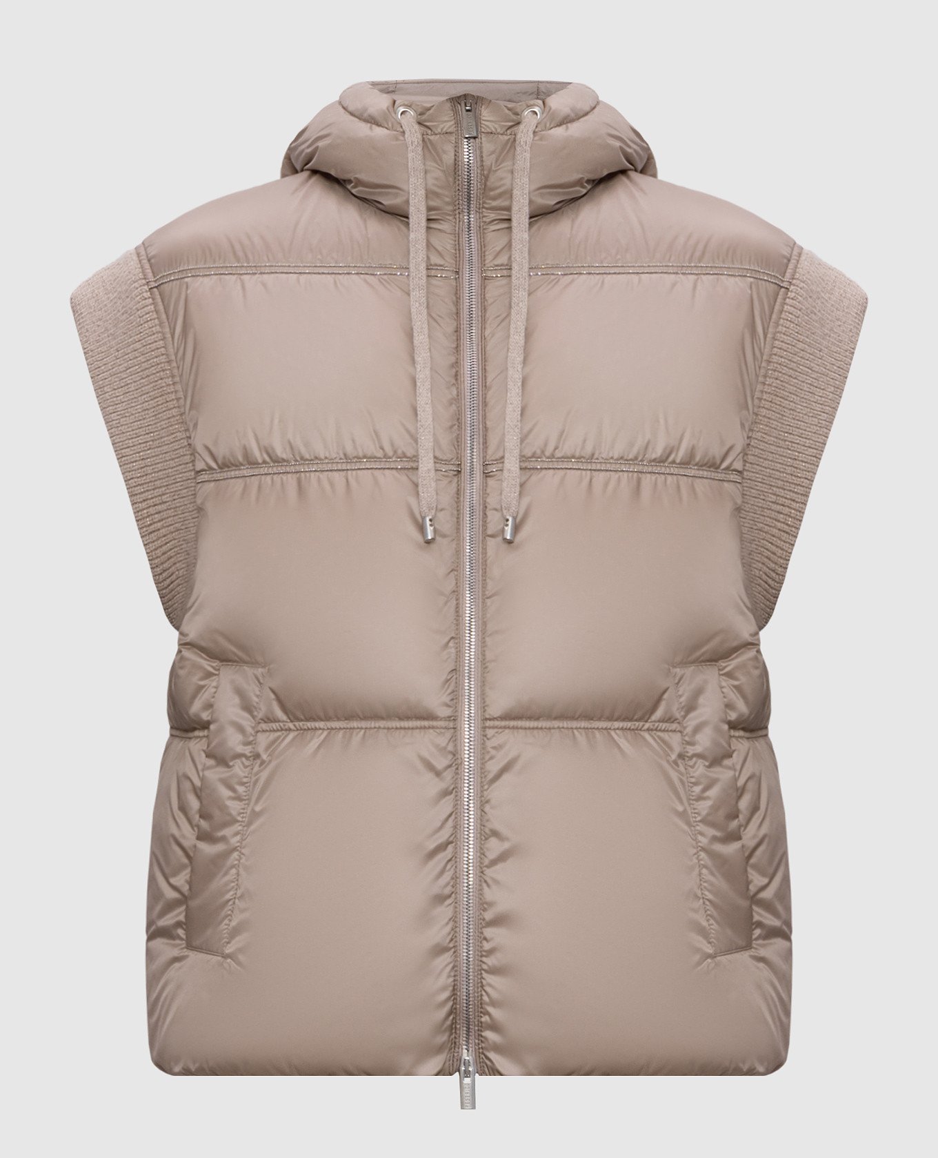 

Beige down vest with monil chain Peserico