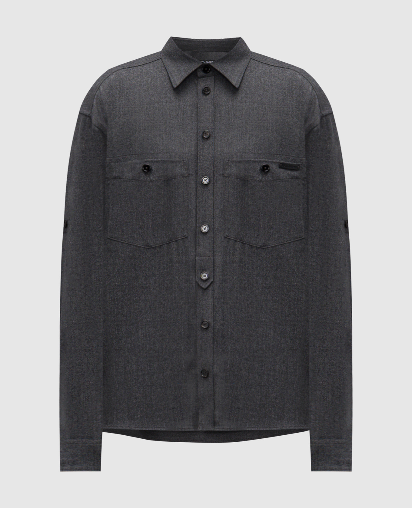 Gray wool shirt Dolce&Gabbana