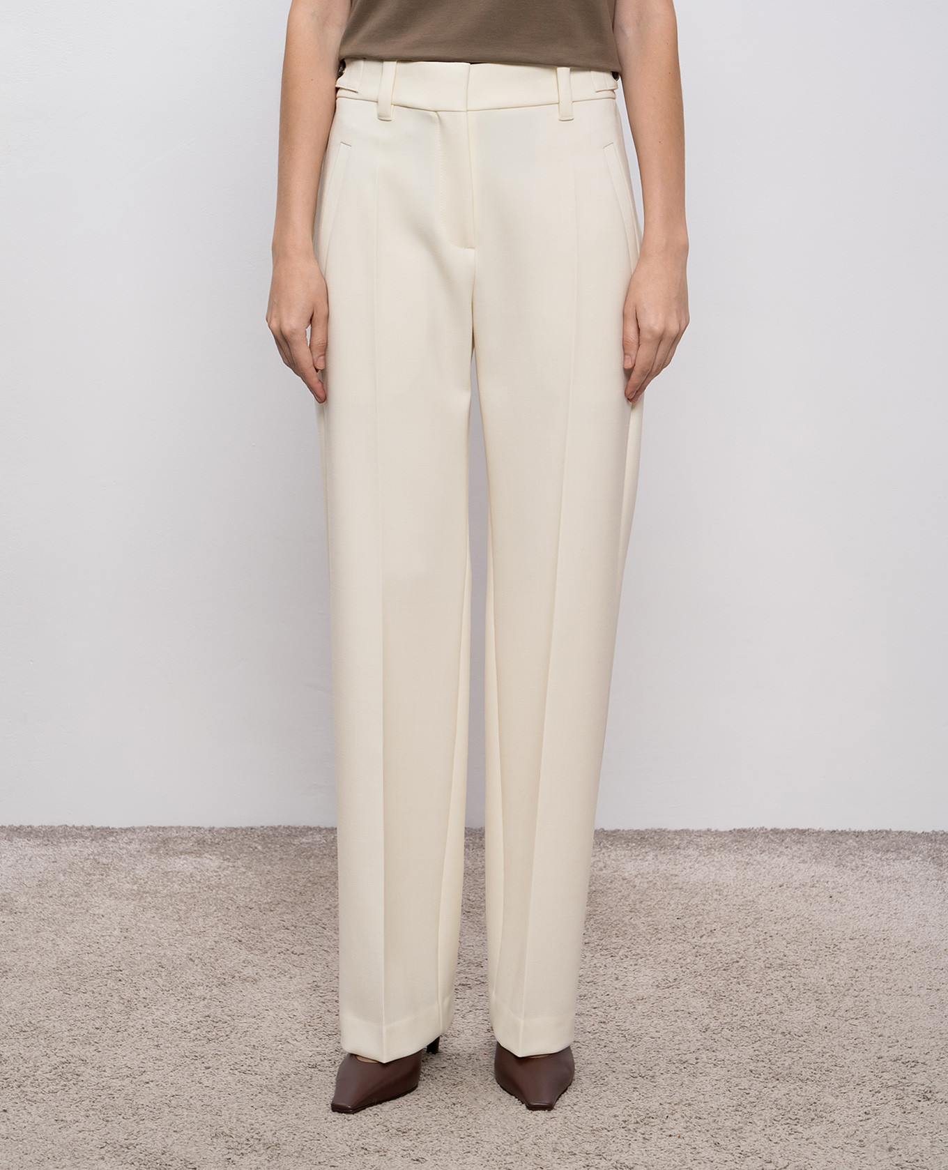 Beige wool pants Brunello Cucinelli 3
