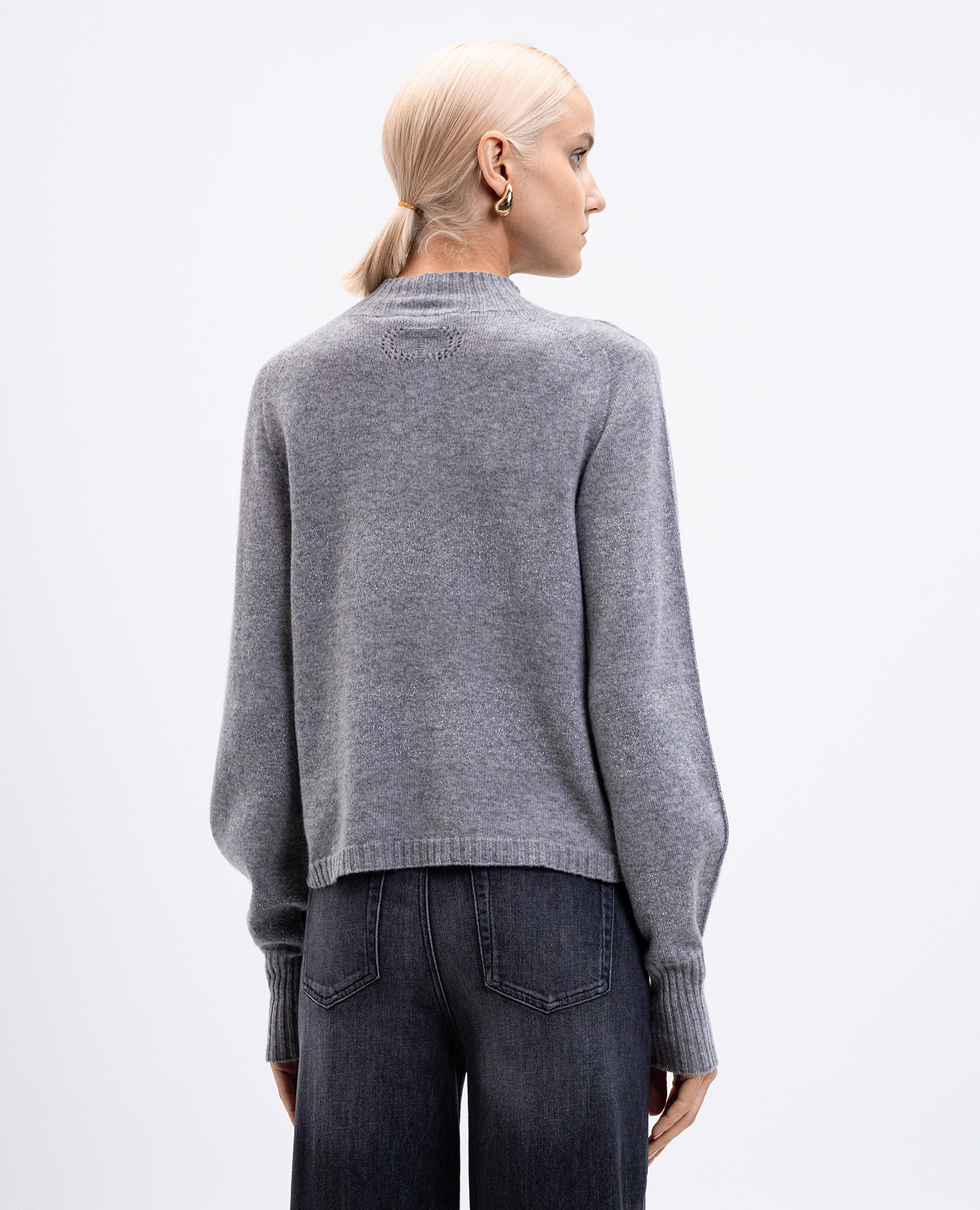 

Gray wool and cashmere jumper with lurex Twinset, Grey
