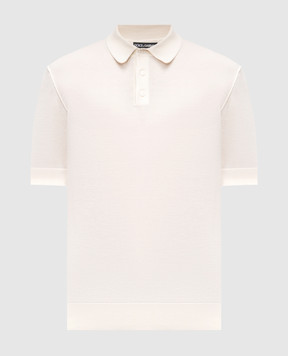 Dolce&Gabbana Beige cashmere polo shirt with inside-out effect GXZ02TJBW05