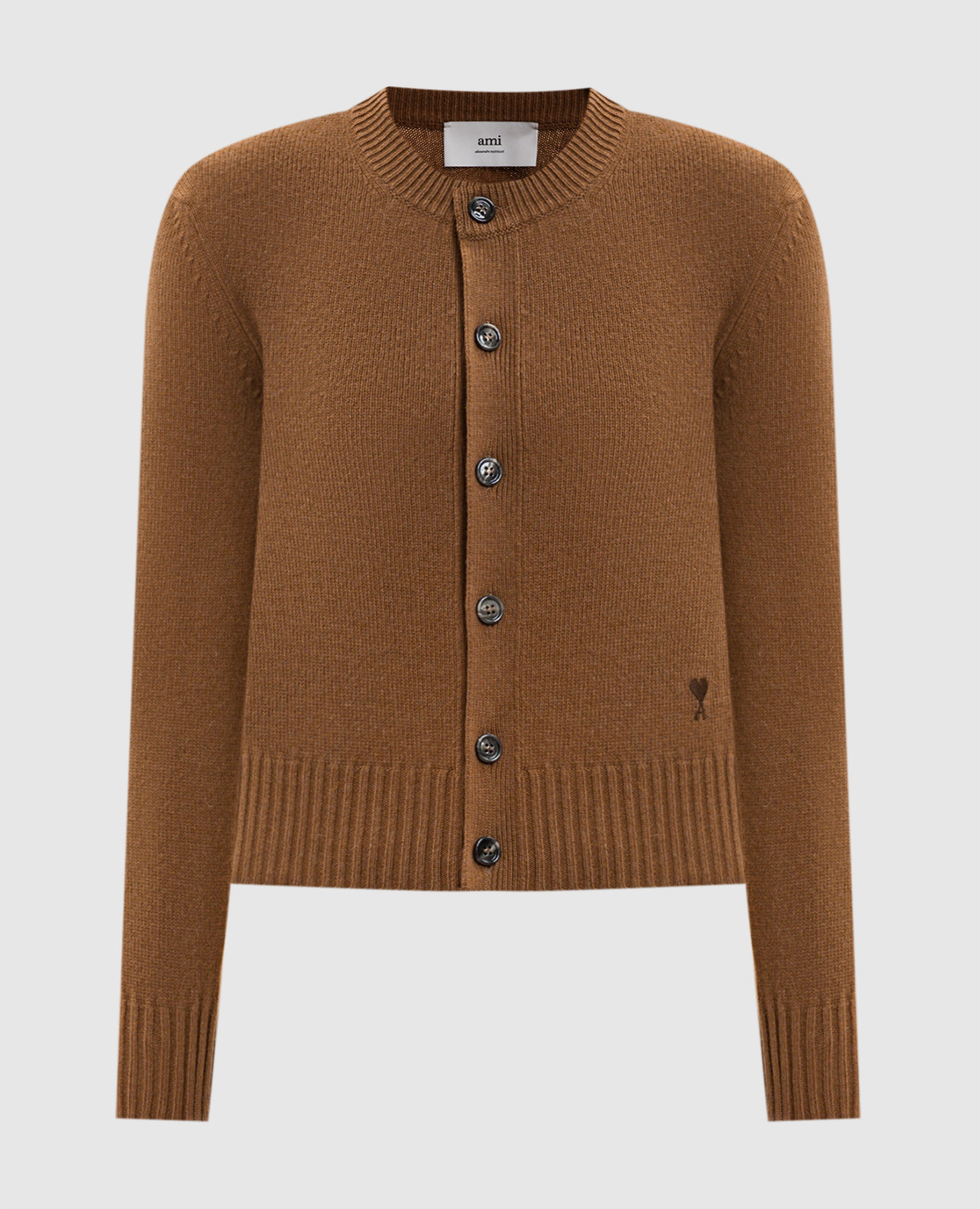 

Brown cashmere and wool cardigan Ami Paris