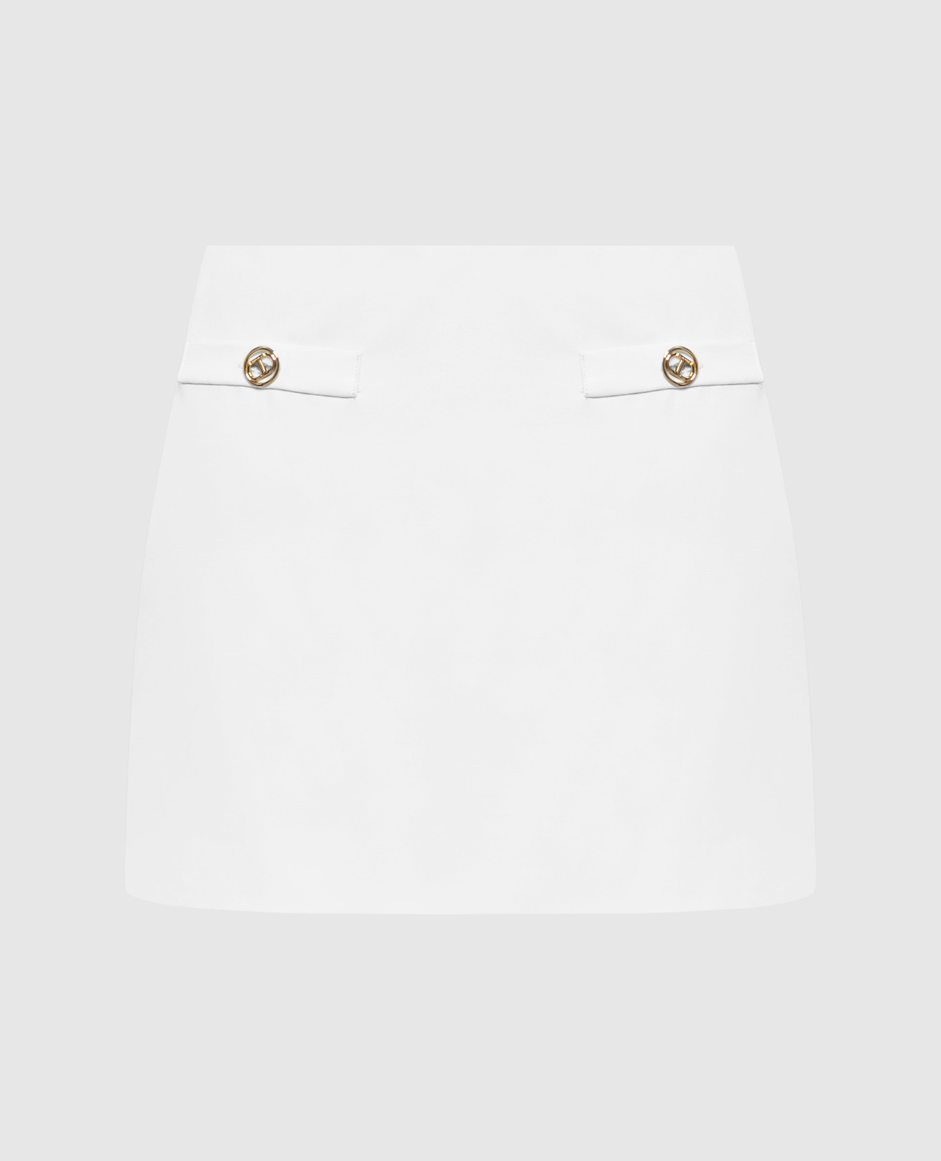 

White mini skirt with linen Twinset