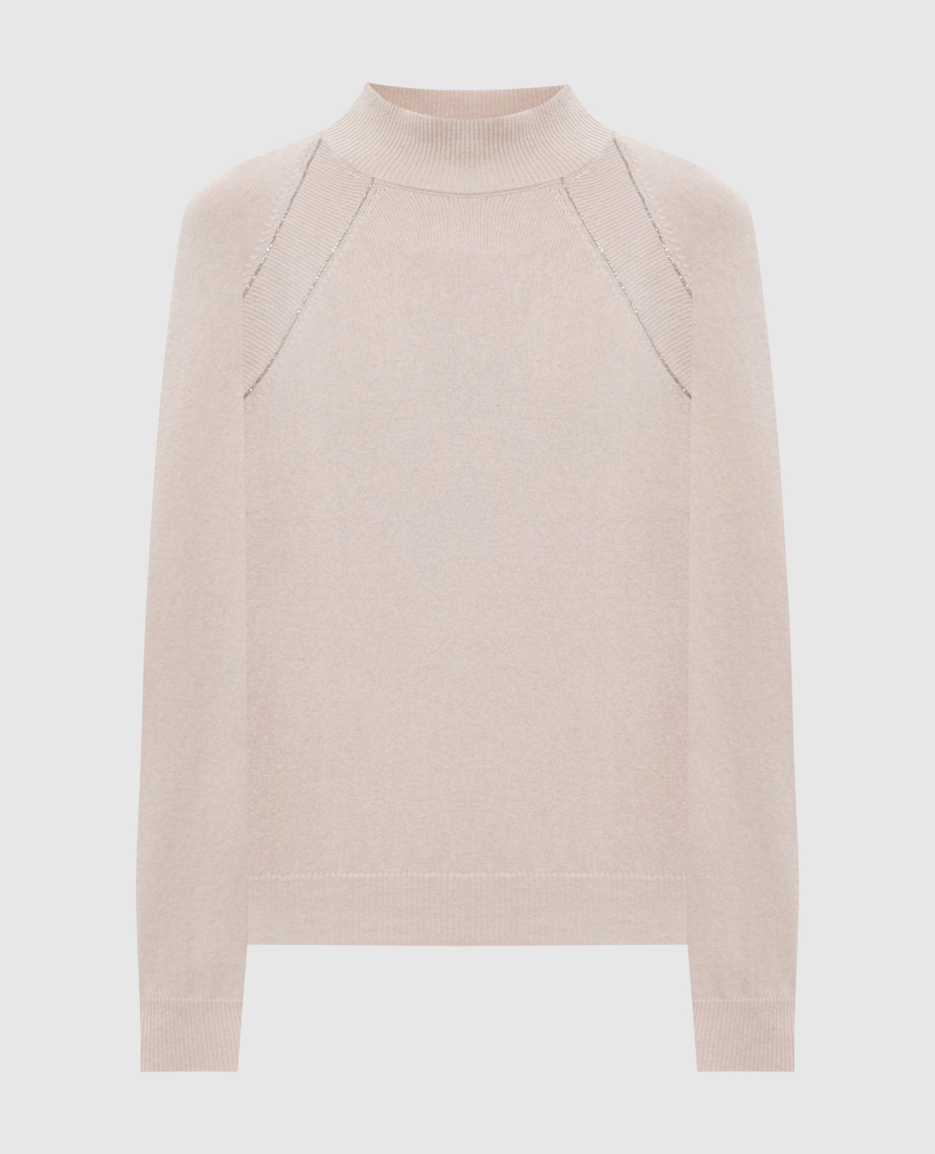 Beige wool, silk and cashmere sweater Peserico