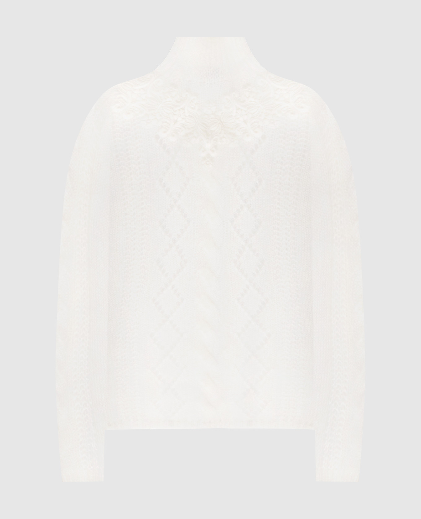 

White sweater with wool with an openwork pattern Twinset