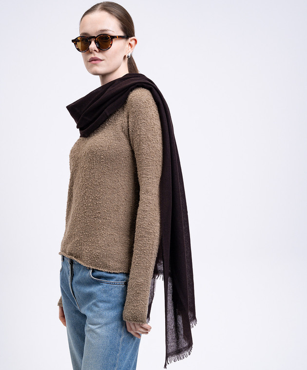 スカーフ [The Row] Lentia Scarf in Cashmere The Row - Brown Lentia cashmere scarf 9099P98 - shop with