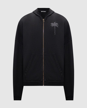 Palm Angels Black sports jacket with print PMBE016S25FLE001