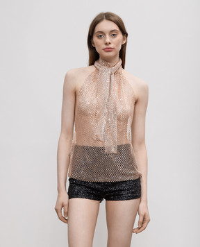 Philosophy di Lorenzo Serafini Pink top with crystals A08082128