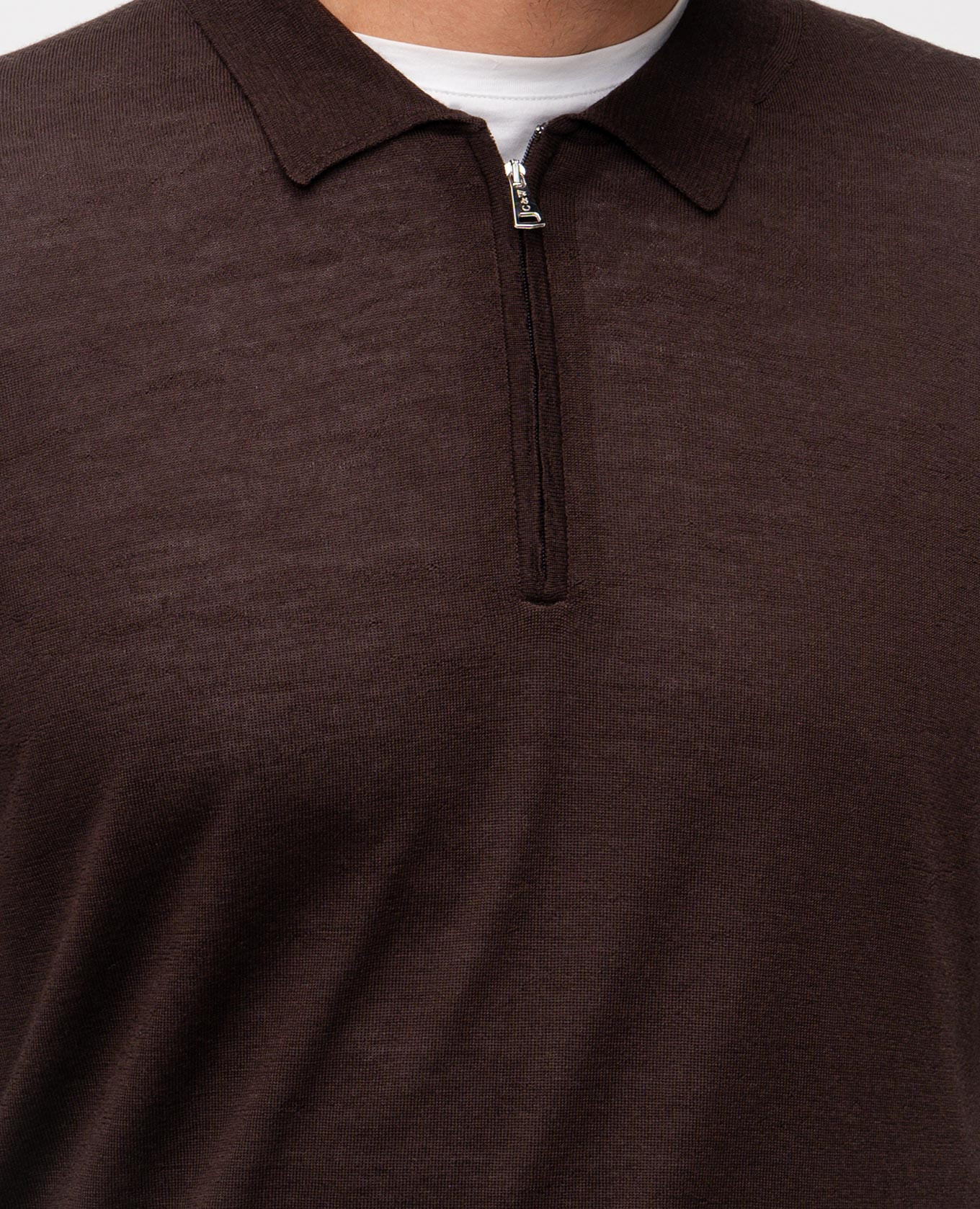 

Brown merino wool polo shirt Cashmere&Whiskey