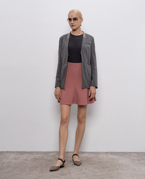 Brunello Cucinelli Gray silk jacket with monil chain M0S282565y
