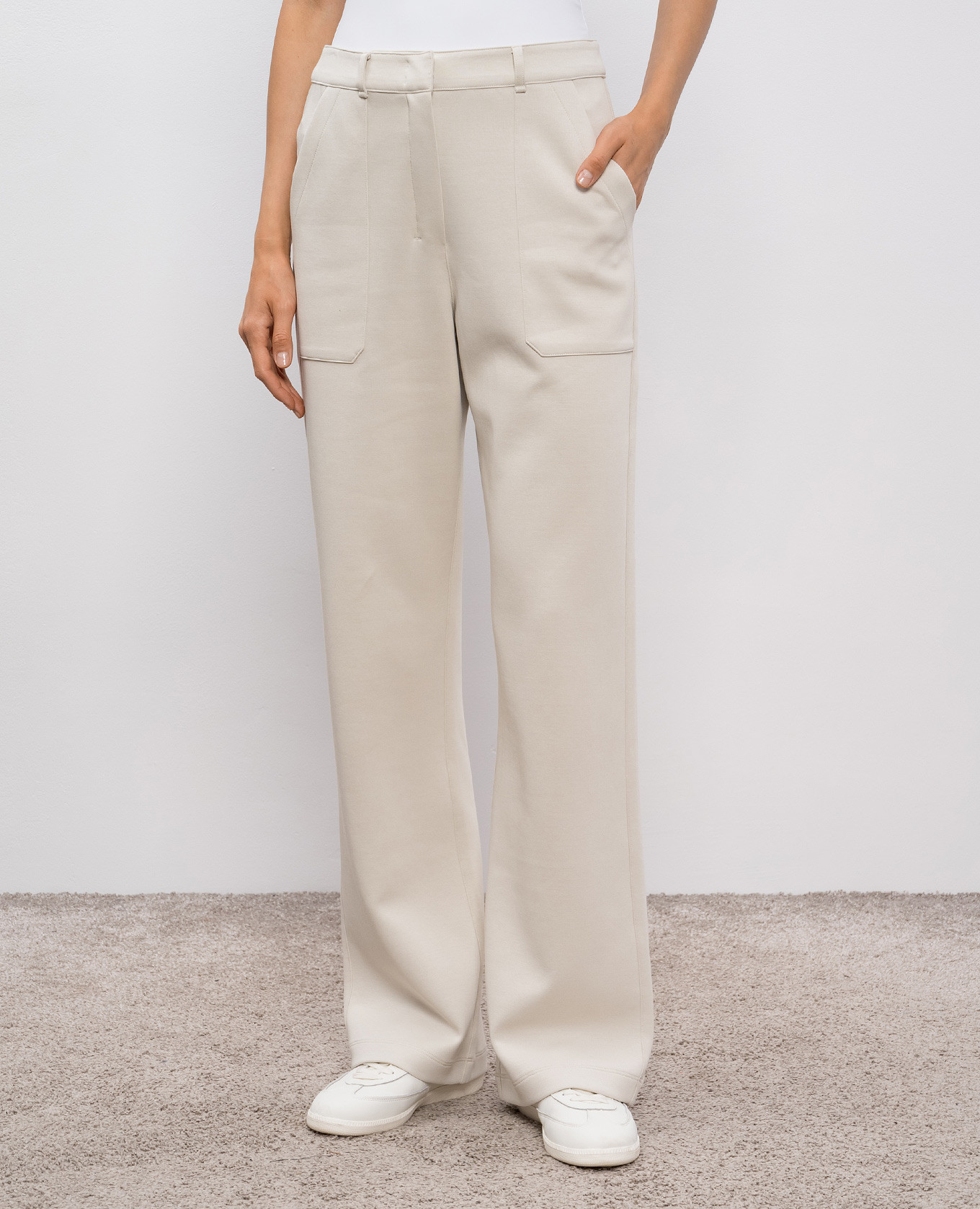 Beige RONNIE pants with logo embroidery Max Mara 3