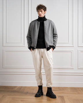 Cashmere&Whiskey Black two-sided bomber jacket GM004Z13404375860