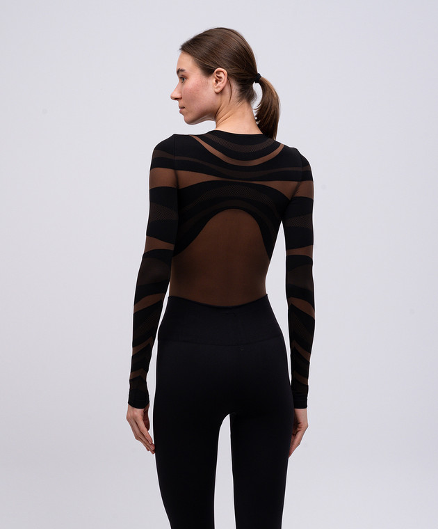 Wolford - Brown Venus String patterned bodysuit 77117 - shop with