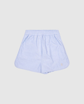 Brunello Cucinelli Children's blue shorts with logo emblem BA600P042C
