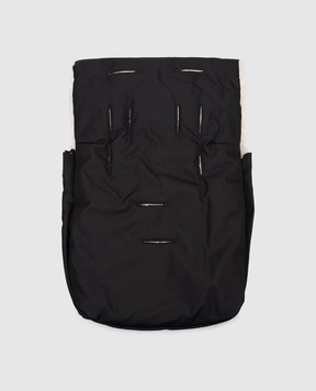 Binibamba Children's black sheepskin envelope with logo patch PUFFMUFF