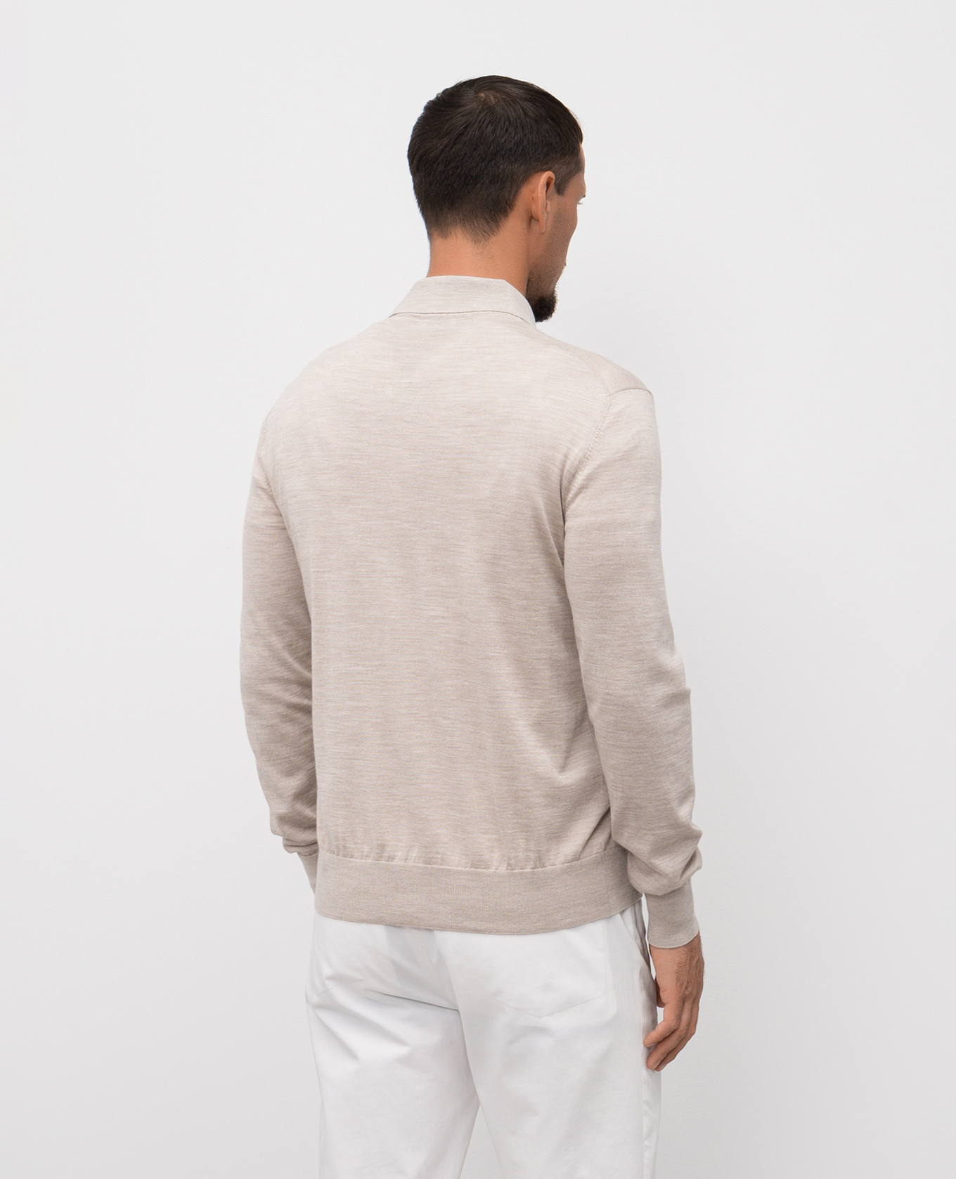 

Beige wool, cashmere and silk polo shirt Agnona