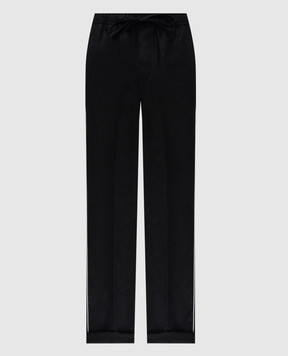 Dolce&Gabbana Black linen and silk pants GVRMATFU4MC