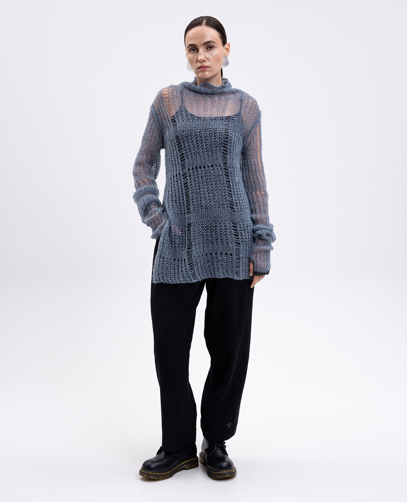Blue openwork sweater with wool Y`S Yamamoto 2