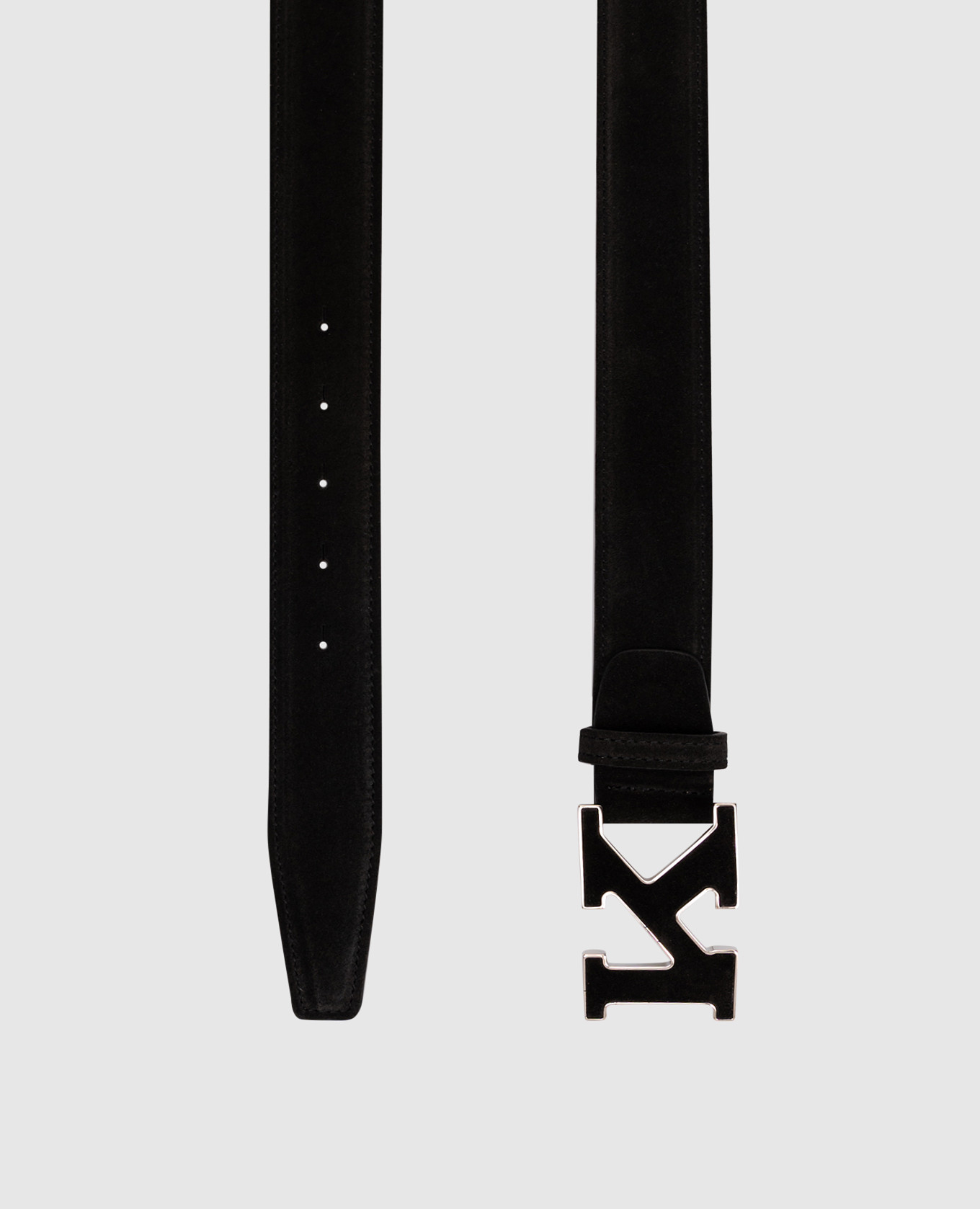 

Black suede belt with monogram logo Kiton