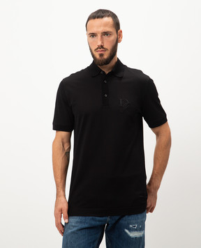 Dolce&Gabbana Black polo with DG logo embroidery G8SG0ZG7N4P
