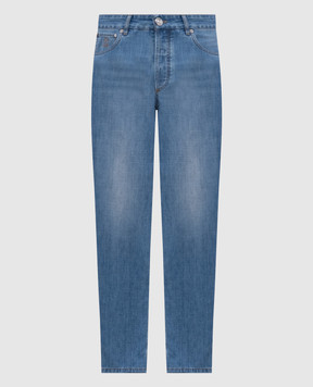 Brunello Cucinelli Blue jeans with a worn effect ME645D3210